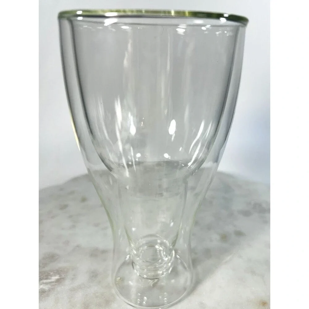 Upside Down Double Walled Insulated Clear Glass Beer Mug Keep it Cool 7
